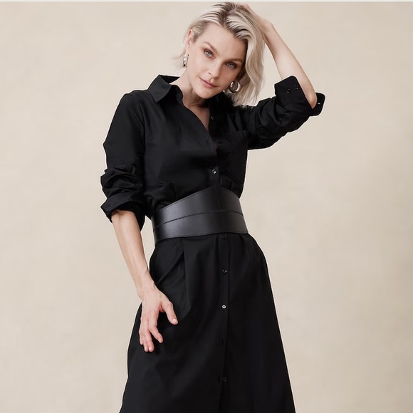 NWT BANANA REPUBLIC POPLIN MAXI SHIRTDRESS - Picture 6 of 7